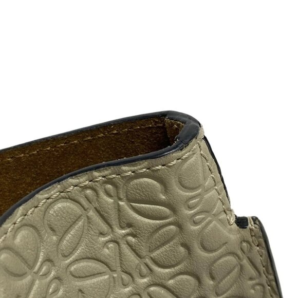 LOEWE T Shopper Bag/Repeat - Gray Beige Leather Tote Bag 513-080725 - Picture 8 of 14